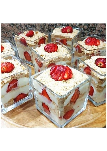9x9 Battal Boy Cam Kare Dondurmalık Seti, 6'lı, 250 ml, Şeffaf, Şık ve kullanışlı