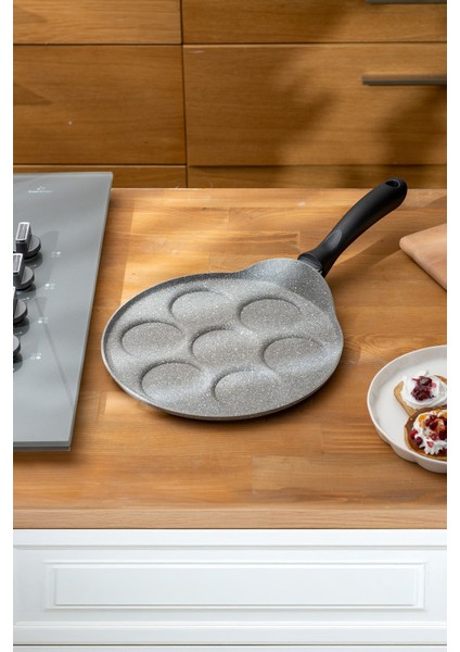 26 cm Rosa Granit Pankek Tavası, yapışmaz tabanlı, şık ve dayanıklı mutfak gereci