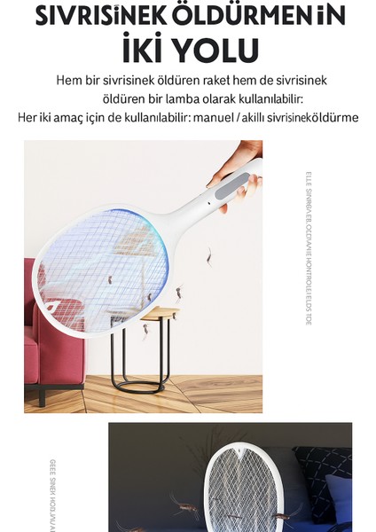 Şarjlı Elektrikli Sinek Raketi 3000V | Uv Işıklı | Güvenli 3 Katmanlı | Haşere Kovucu Cihaz fiyatları