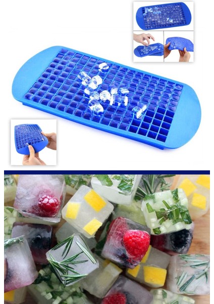 Mini Silikon Buz Kalıbı, 160'lı, Şekilli, Pratik, Sunum İçin Uygun, 23x28 cm fiyatları