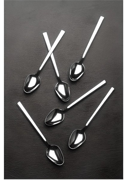 24 adet parlak paslanmaz çay kaşığı seti, şık ve dayanıklı tasarım, 12 kişilik modelleri