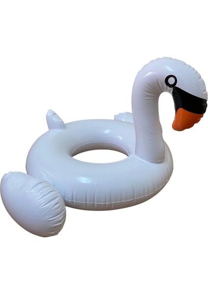 3-6 Yaş Beyaz Kuğu Simit Çocuk Simidi Deniz Havuz Simidi 77X70X40 cm