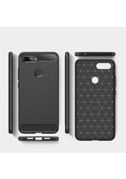 Xiaomi Mi 8 Lite ile Uyumlu Kamera Korumalı Darbe Önleyici Carbon Brushed Silikon Kılıf fiyatları