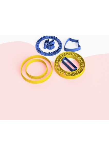 Renkli ve detaylı logo kurabiye kalıbı, 8 cm, plastik, 6+ parça, standart tasarım