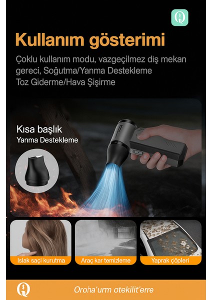 130.000 Rpm Turbo Fan | Kablosuz Şarjlı Üfleyici | Araç Içi Temizlik & Mangal Yakma Makinesi indirimleri
