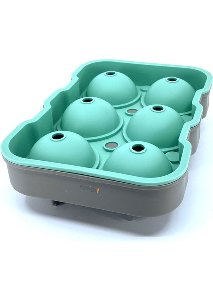 Yeşil Gri Büyük Silikon Top Buz Kalıbı, 6'lı, 130x190 mm indirimleri