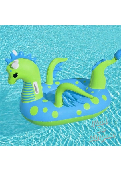 Çocuklar için renkli su dünyası ejderha binici eğlence ve dekor ürünü, 134x142 cm, 7+ yaş modelleri