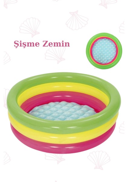 Şişme Bebek Havuzu 3 Boğumlu Şişme Zeminli 70X24 cm fırsatları