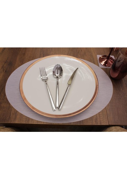Oval Bambu Desen Lazer Kesim Amerikan Servis 2 Adet 35X45 cm