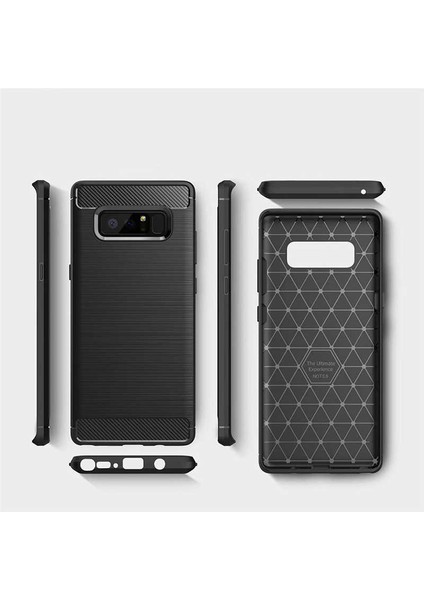 Samsung Galaxy Note 8 ile Uyumlu Kamera Korumalı Darbe Önleyici Carbon Brushed Silikon Kılıf fiyatları