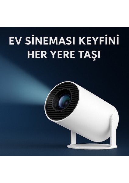 Android Taşınabilir Projeksiyon | 50.000 Saat LED Ömürlü | Wi-Fi | Hd Görüntü Kalitesi