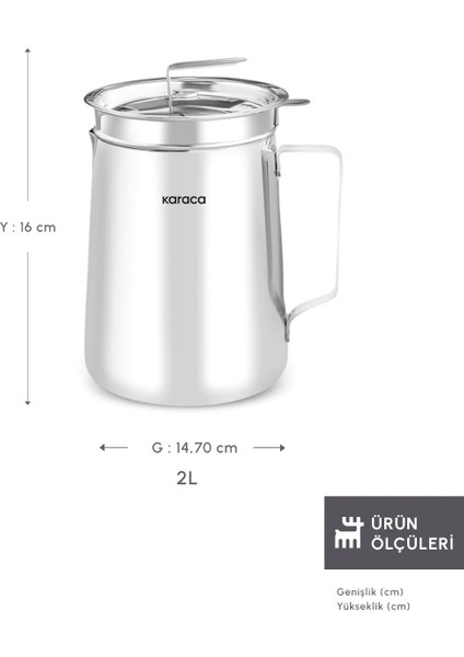 Paslanmaz Çelik Kızartma Potu 2L, Mikrodalga Uygun, Dayanıklı ve Şık Tasarım fiyatları