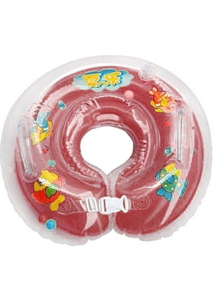 Bebek Boyun Simidi 3 Renkli Boyunluk 40 cm Havuz Simidi Pembe
