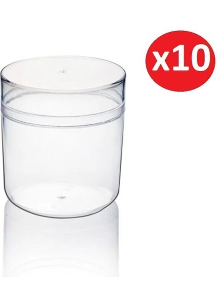 Şeffaf 300 cc plastik tatlı kabı, 10'lu set, kapaklı, kullan-at, dayanıklı ve şeffaf tasarım fiyatları