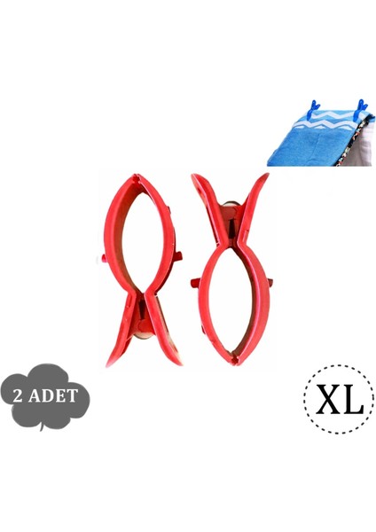 Renkli 2'li XL plaj ve açık alan sabitleyici set, Kırmızı, 3+ yaş