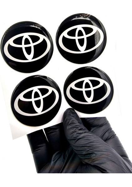 Yeni Nesil Tasarım Damla Sticker Siyah Toyota Jant Göbeği 5.5cm Uyumlu fiyatları