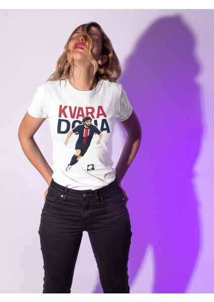 Khvicha Kvaratskhelia Fotoğraflı Futbol Forma Baskılı Unisex Kısa Kollu Erkek Tişört Kadın T-Shirt fiyatları