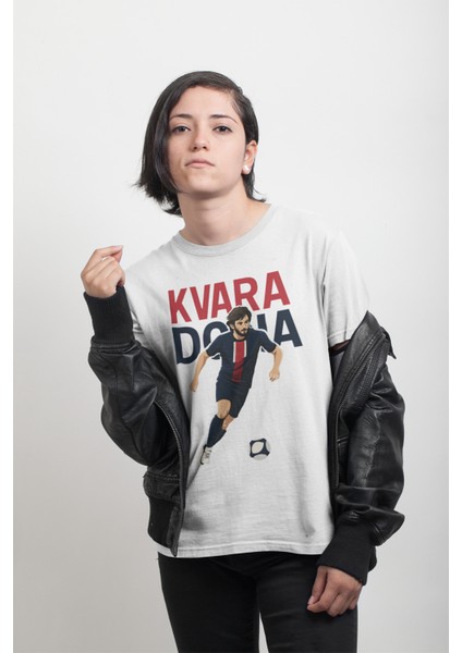 Khvicha Kvaratskhelia Fotoğraflı Futbol Forma Baskılı Unisex Kısa Kollu Erkek Tişört Kadın T-Shirt fırsatları