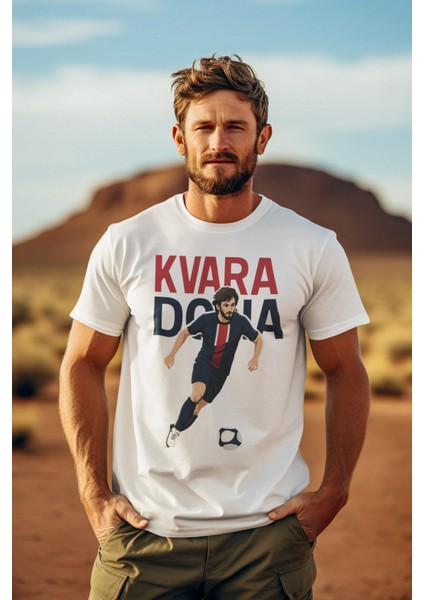 Khvicha Kvaratskhelia Fotoğraflı Futbol Forma Baskılı Unisex Kısa Kollu Erkek Tişört Kadın T-Shirt modelleri
