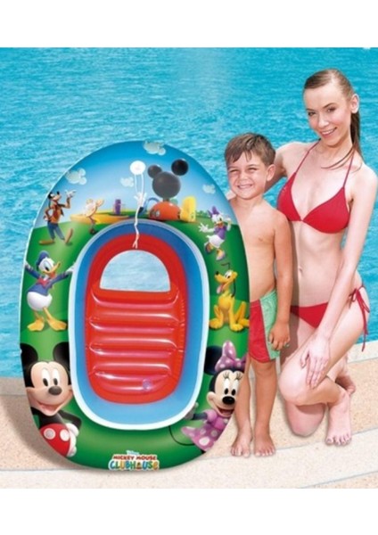 2-7 Yaş Çocuk Deniz Botu Disney Lisanslı Mickey Mouse Temalı Deniz Havuz Oyuncağı Simit