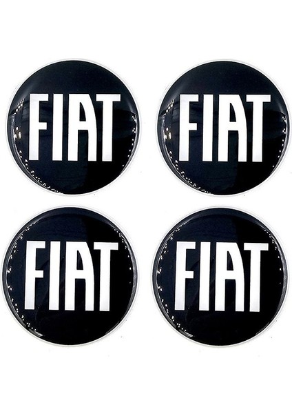Fiat Tasarım Damla Sticker Siyah Fiat Jant Göbeği 5.5cm Uyumlu