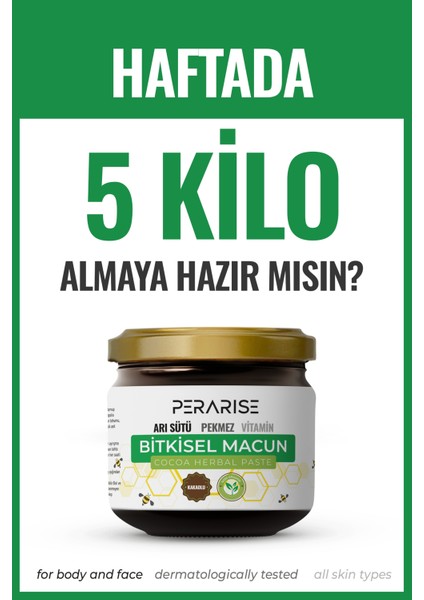 Kakaolu Pekmez Kilo Aldırıc.ı Işta.h Açıcı Boy Uzatıcı Vitamin Arı Sütü Bitkisel Organik Karışımlı Macun
