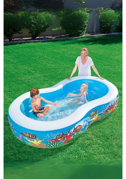 Mega Boy Oval Şişme Havuz 262x157 cm, eğlence ve rahatlık için ideal, pompa dahil fiyatları