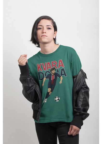 Khvicha Kvaratskhelia Fotoğraflı Futbol Forma Baskılı Unisex Kısa Kollu Erkek Tişört Kadın T-Shirt modelleri