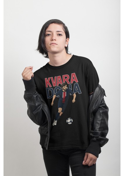 Khvicha Kvaratskhelia Fotoğraflı Futbol Forma Baskılı Unisex Kısa Kollu Erkek Tişört Kadın T-Shirt fiyatları