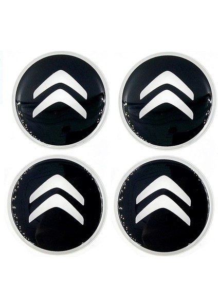 Damla Sticker Siyah Tasarım Citroen Jant Göbeği 5.5cm Uyumlu modelleri