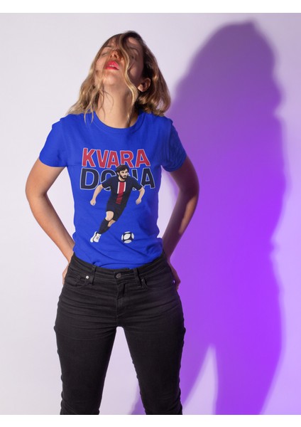 Khvicha Kvaratskhelia Fotoğraflı Futbol Forma Baskılı Unisex Kısa Kollu Erkek Tişört Kadın T-Shirt fiyatları
