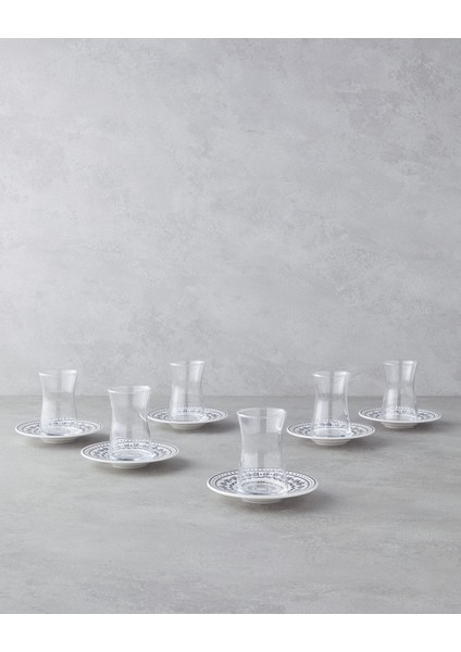 12 Parça Siyah Porselen Çay Takımı, 6 Kişilik, BPA Free, Elegant ve Şık Tasarım