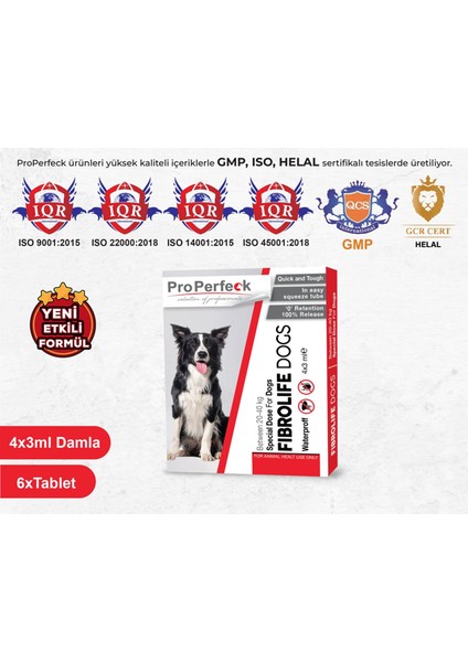 Köpek Ense Bit Pire Kene Deri Bakımı Bitkisel Damla Dış Parazit ( 20-40 kg ) 4 Adet Tüp 6 Adet Bitkisel Iç Parazit Tablet