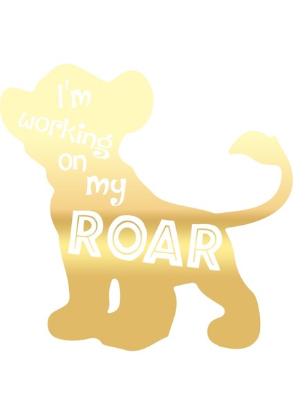Roar Köpek Sticker 17X17 cm Gold