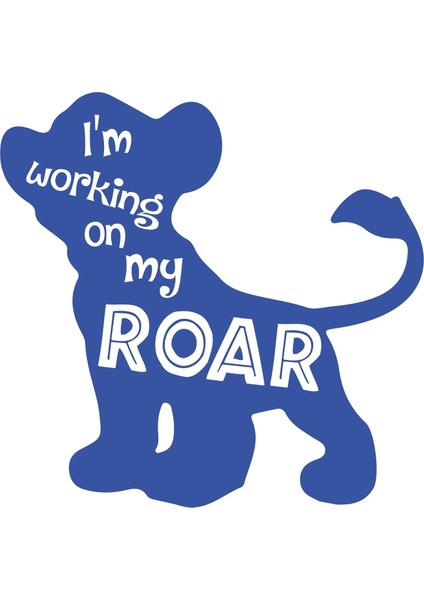 Roar Köpek Sticker 17X17 cm Mavi