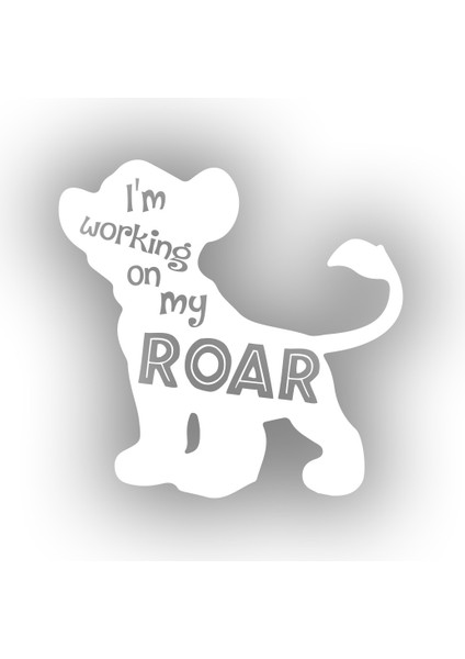 Roar Köpek Sticker 17X17 cm Beyaz
