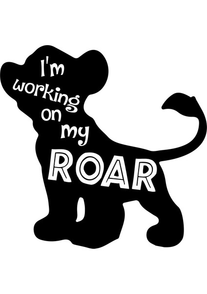 Roar Köpek Sticker 17X17 cm Siyah