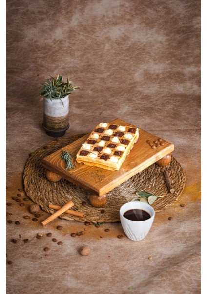 3'lü Ahşap Çeyiz Seti, Pastalık ve Risus, BPA Free, 25cm ve 17x25cm