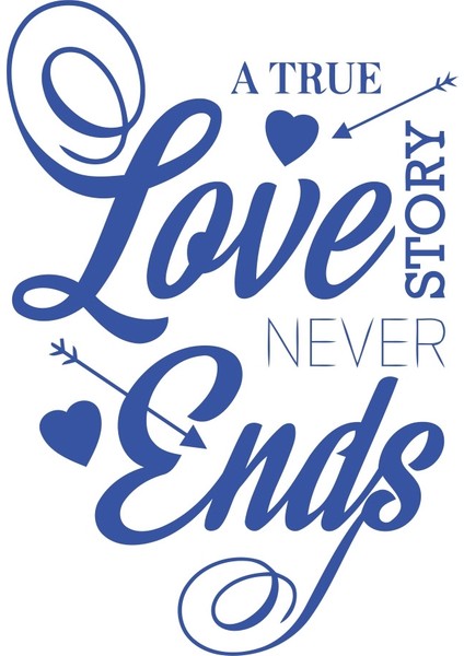 Love Never Ends Sticker 17X17 cm Mavi