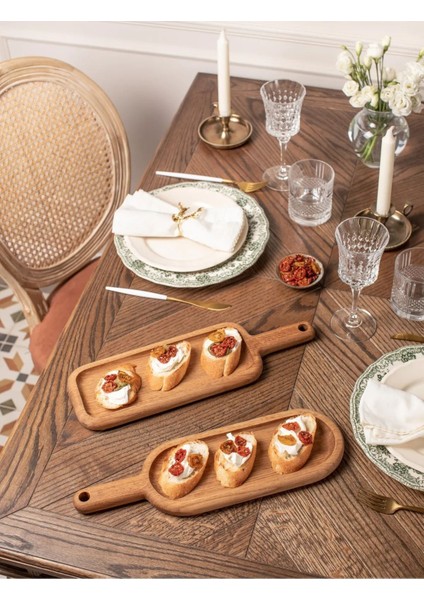 Ahşap 2'li Sunum Tabağı, Steak Sunum, Servis Tabağı, Kahverengi, BPA Free fiyatları