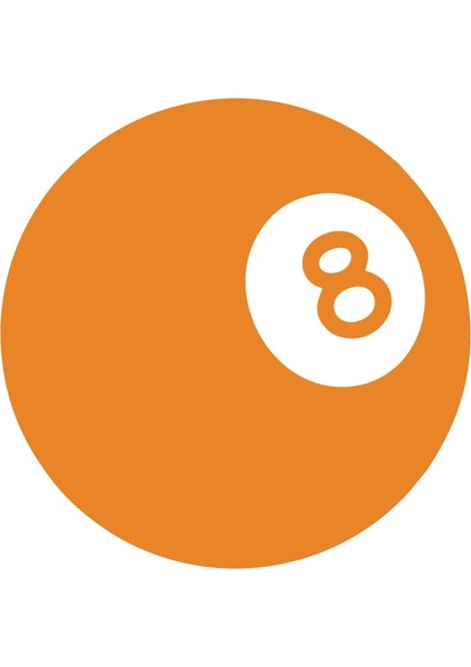 Bilardo Topu Stikcer 17X17 cm Turuncu