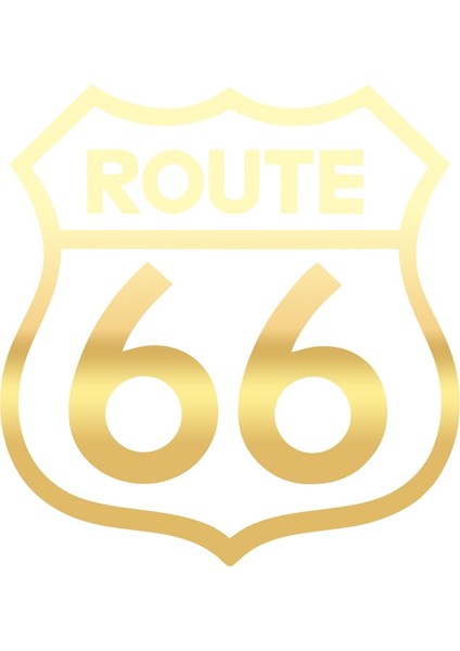 Route 66 Sticker 17X17 cm Gold