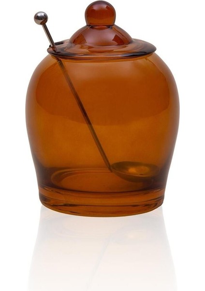 Şeffaf cam zeytinlik amber 15 cm, 101-199 ml, tek parça