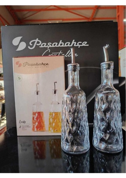 Yaprak Desenli 2'li Yağlık ve Sirkelik, 380 ml, Metal Kapak, Turuncu, 4'lü Set