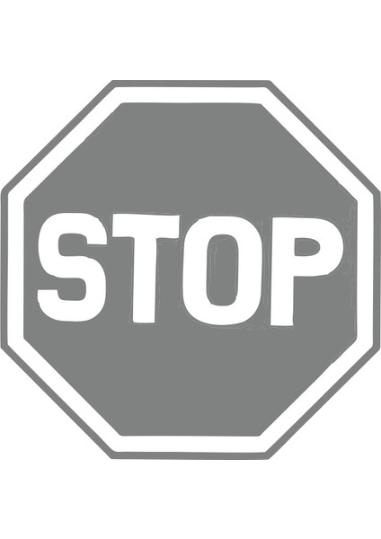 Stop Stikcer 17X17 cm Gri