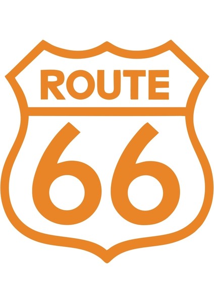 Route 66 Sticker 17X17 cm Turuncu