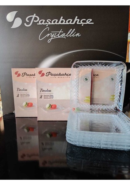 Şeffaf cam tatlı tabağı, 6'lı set, şık ve kullanışlı ev gereçleri