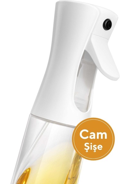Cam Sprey Yağdanlık, Airfryer İçin 200 ml, 2'li Beyaz Set