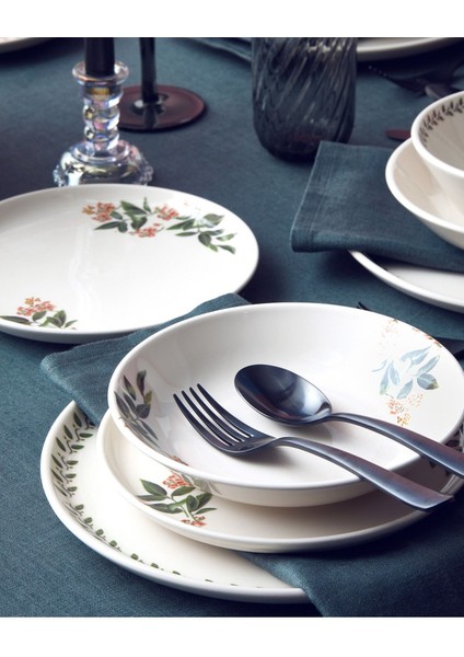 Yeşil-turuncu 16 parçalık seramik yemek takımı, kullanışlı ve şık 4 kişilik set fiyatları