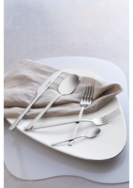 6 Kişilik Parlak Çatal, Kaşık ve Bıçak Takımı, 30 Parça